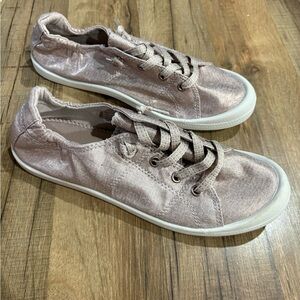 Madden Girl Metallic Blush Pink Lace-Up Sneakers
